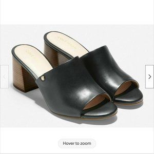 Cole Haan Daina Women's Black Leather Open Toe Mule Sandal Size 8.5